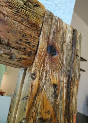 Дзеркало в дерев'яній рамі, в стилі loft, арт. «030».2 фото