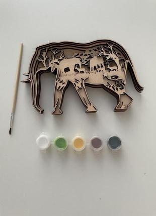 3д розмальовка слон