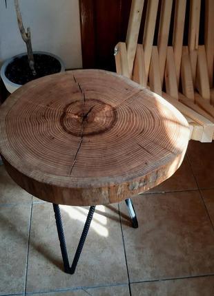 Прикроватный/кофейный/журнальный стол из среза дерева в стиле лофт7 фото