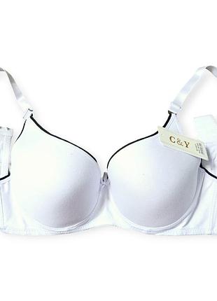 Спортивный женский бюстгальтер хлопок белый чашка d