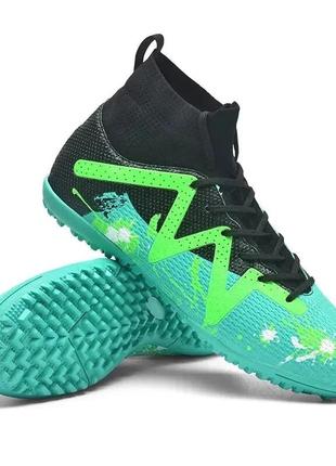 Сороконіжки футбольні з носком sp-sport active 766g-1-1 розмір 35 mint-black