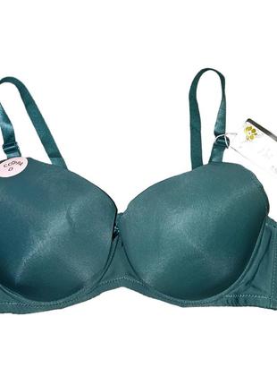 Красивый гладкий бюстгальтер изумрудный чашка d (4)
