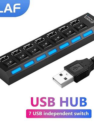 Usb-хаб gembird 7 портів usb 2.0 чорний