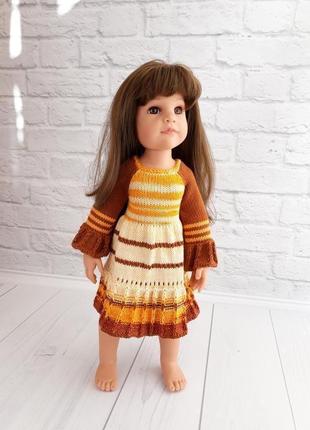 Одяг на ляльку готц 50 см, в'язане плаття на ляльку, подарунок дівчинці3 фото