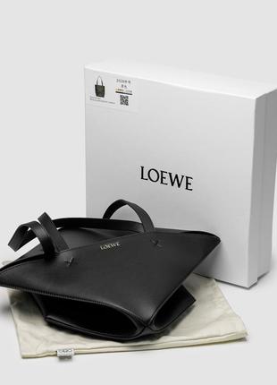 Жіноча сумка - шопер loewe medium puzzle leather tote bag чорна8 фото