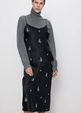 Шикарное черное платье из комбинации zara5 фото