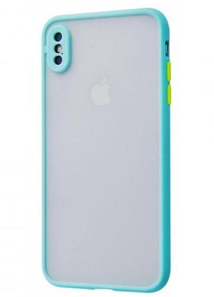 Протиударний матовий чохол для iphone xs max бірюзовий