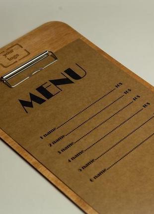 Папка меню з дерева для кафе і ресторану