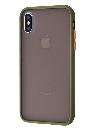 Протиударний матовий чохол для iphone xs max хакі
