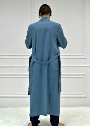 Мужской халат из натурального льна4 фото