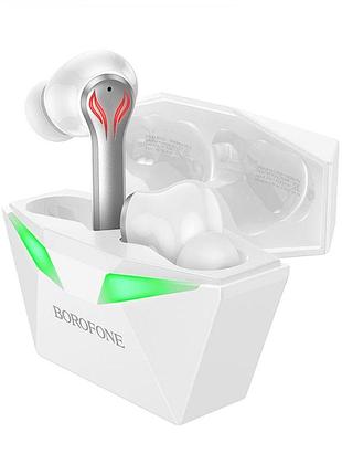 Беспроводная стерео гарнитура borofone bw24 bluetooth led 250 mah белый