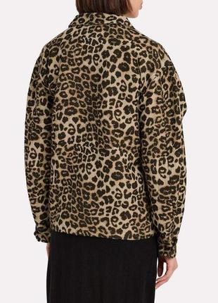 Тепла леопардова сорочка massimo dutti утеплённая рубашка в леопардовый принт