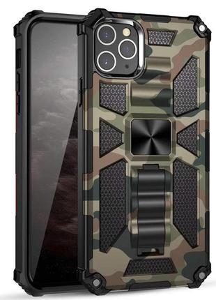 Противоударный матовый чехол для iphone 13 pro max камуфляж магнит