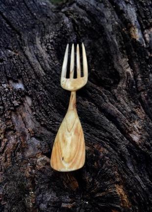 Вилка деревянная ручной работы для еды2 фото
