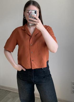 Рубашка лен uniqlo