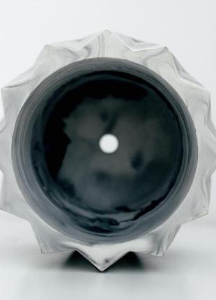 Бетонный горшок для суккулентов в расцветке черный мрамор6 фото