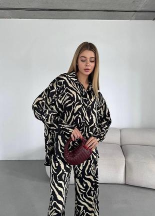 Костюм шовк оверсайз домашній піжамний стиль