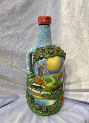 Бутылка-графин в украинском стиле2 фото
