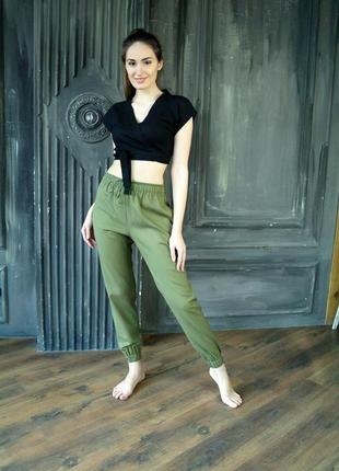 Льняные женские брюки, штаны для йоги casual linen pants5 фото