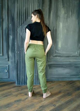 Льняные женские брюки, штаны для йоги casual linen pants2 фото