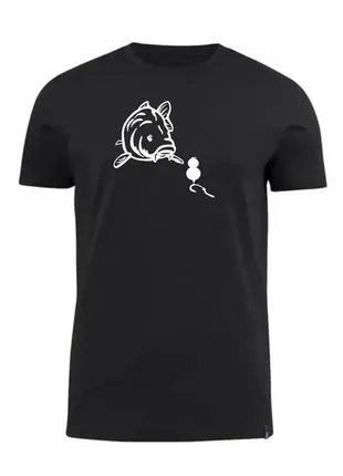 Бавовняна  футболка чорна  з принтом