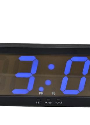 Настольные (настенные) электронные led часы с будильником и большими цифрами caixing cx-2258 (синий свет)