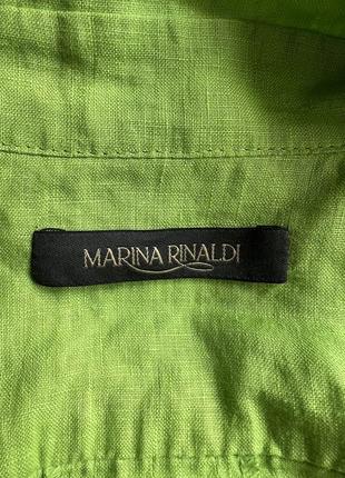 Стильное платье из льна цвета молодой зелени marina rinaldi8 фото