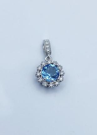 Кулон срібний із блакитним кварцем 1,73 г
