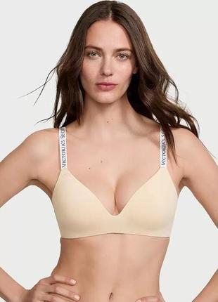 Бюстгальтер victoria’s secret бежевый без косточек лиф бюст виктория сикрет