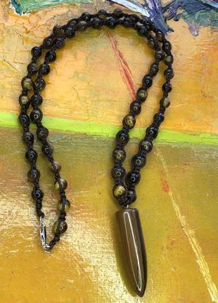 Бусы из тигрового глаза