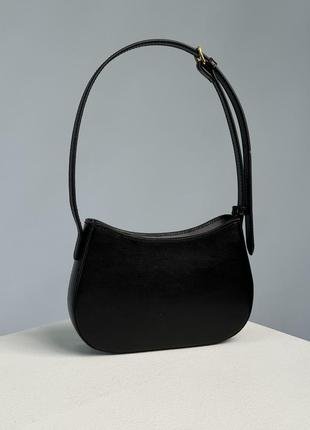 Жіноча сумка celine medium tilly bag in shiny calfskin black чорна2 фото