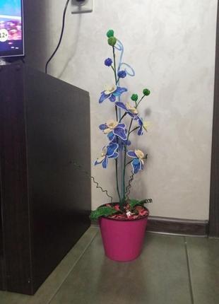 Орхидея из бисера3 фото