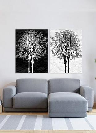 Модульная картина в гостиную / спальню дерева tlv-2 048