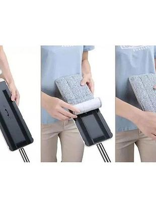 Швабра - лентяйка с ведром и автоматическим отжимом 2 в 1 hand free cleaning mop...