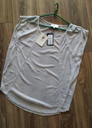 Pulz jeans новая! полупрозрачная блуза с металлическим блеском свободного кроя/ тренд!7 фото
