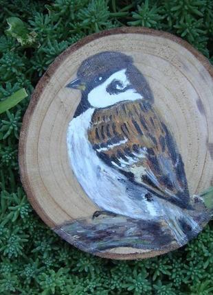 Мини картина воробей