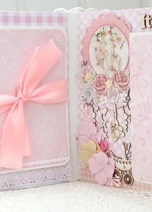 Альбом для новорожденной девочки, скрапальбом для девочки , альбом первого года жизни3 фото