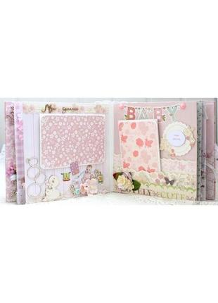 Альбом для новорожденной девочки, скрапальбом для девочки , альбом первого года жизни4 фото