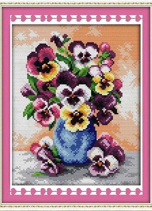 Набор для вышивания по нанесённой на канву схеме "the late autumn sun". aida 14ct printed 26*26 см