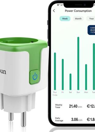 Розетка greensun wlan с измерением мощности, разъем alexa, счетчик энергопотребления, монитор затрат энергии