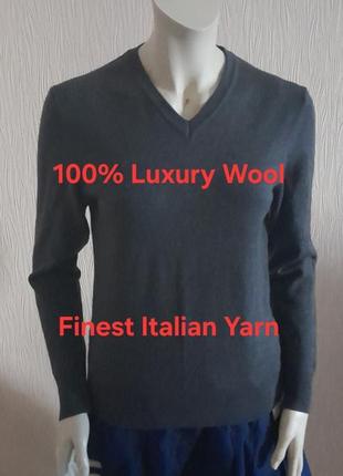 Стильный шерстяной пуловер серого цвета 100% luxury wool tommy hilfiger made in romania