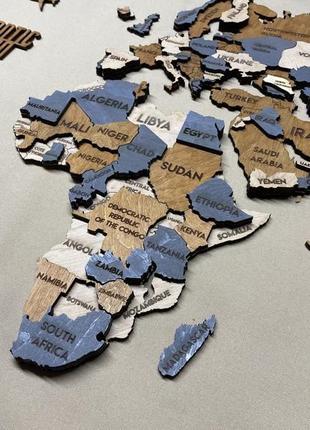 Багатошарова карта світу з дерева на стіну country4 фото