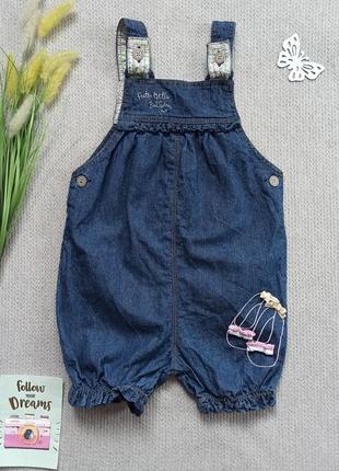 Детский летний джинсовый комбинезон 1,5-2 года песочник для девочки