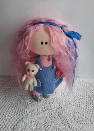 Кукла с розовыми волосами3 фото