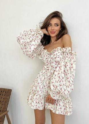 Платье с цветочным принтом из муслина ivina (flores)