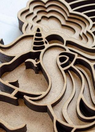 Набор для творчества деревянная 3d раскраска единорог, 18 * 25 см6 фото