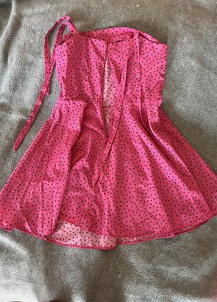 Літня сукня яскравого рожевого кольору3 фото
