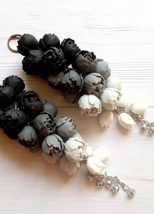 Серьги с пионами в любом цвете