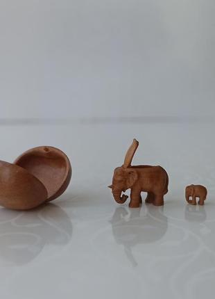 Дерев'яні мініатюрні слони3 фото