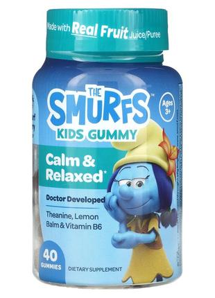 The smurfs kids gummy calm and relaxed smurf berry для детей от 3 лет 40 жевательных...